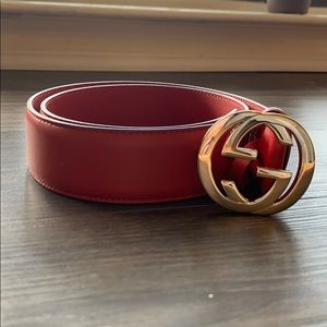 Red and gold Gucci Belt 75